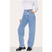 Tall Mid Blue Wash High Waist Boyfriend Jeans