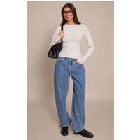 Vintage Dipped Back Style Boyfriend Jeans, Vintage Wash