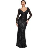 Wrap dress for women Goddiva Sequin V Wrap