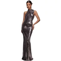 Sparkly Backless Maxi Bodycon Dress Women Goddiva
