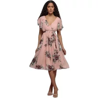 Wrap dress for women Goddiva Floral Printed