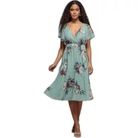 Wrap dress for women Goddiva Floral Printed