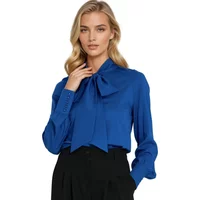 Women's viscose blouse with belt Nife