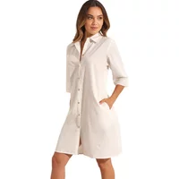 Women's summer shirt dress with three-quarter sleeves Selmark Atlantis