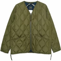 Military v-neck zip jacket Lining Taion