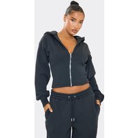 Long Sleeve Ced Waist Zip Up Hoodie In Dark Navy, Women's Size
