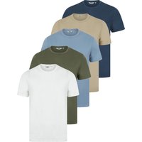 Pack Shirts Spectre Pack Crew Neck Cotton Shirts in Dark Denim Trench Coat Rainwashed Blue Mulled Basil Snow White