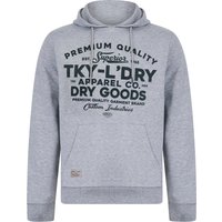 Hoodies Sweatshirts Skelton Graphic Motif Brushback Fleece Pullover Hoodie in Light Grey Marl