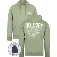 Hoodies Sweatshirts Carragher Graphic Motif Brushback Fleece Pullover Hoodie with Back Print in Seagrass
