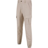 Trousers Idas Linen Cotton Comfort Fit Elasticated Waist Cargo Trousers in Nomad Sand
