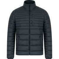 Coats Jackets Ector Mult-Pocket Funnel Neck Quilted Puffer Jacket with Fleece Lined Collar in Charcoal