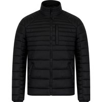 Coats Jackets Ector Mult-Pocket Funnel Neck Quilted Puffer Jacket with Fleece Lined Collar in Jet Black