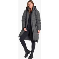 Coats Jackets Newby Hooded Longline Quilted Puffer Coat in Graphite Grey - Saint & Sinner