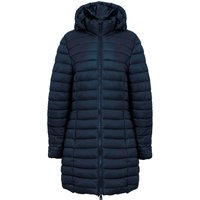 Coats Jackets Olivia Longline Quilted Puffer Coat with Detachable Hood in Navy - Amara Reya