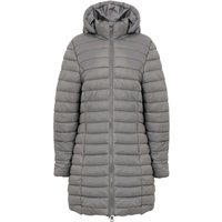 Coats Jackets Olivia Longline Quilted Puffer Coat with Detachable Hood in Grey - Amara Reya
