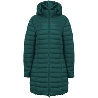 Coats Jackets Olivia Longline Quilted Puffer Coat with Detachable Hood in Teal - Amara Reya