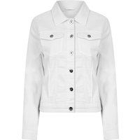 Coats Jackets Feather Women's Stretch Cotton Denim Jacket in Optic White - Amara Reya