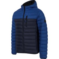 Coats Jackets Virgo Colour Block Quilted Puffer Jacket with Hood in Sodalite Blue