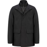 Coats Jackets Indus Wool Look Funnel Neck Collar Tailored Coat with Quilted Mock Insert in Black