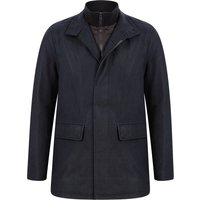 Coats Jackets Indus Wool Look Funnel Neck Collar Tailored Coat with Quilted Mock Insert in Navy