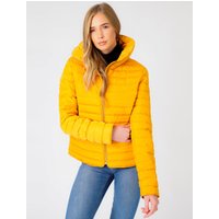 Coats Jackets Honey Funnel Neck Quilted Jacket in Old Gold