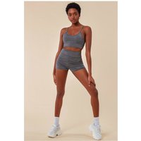 Cropped Bralette & Cycle Short Set - Grey by Cosmochic