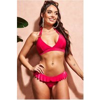 Ruffle Brief Buckle Bikini - Cerise by Goddiva