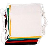 Drawstring bag, size x , g, assorted colours, pc pack