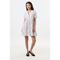 Cosima Regency Print Frill V-Neck Mini Dress