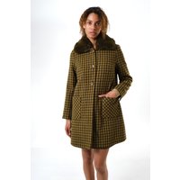 Dryden Wyoming Check Faux Fur Collar Coat