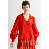 Pallas Babycord Big Collar Ric Rac Trimmed Blouse