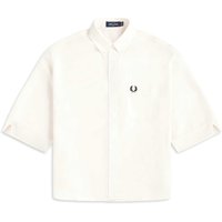 Fred Perry Womens Boxy Oversized Shirt - Snow White Dress Size