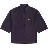 Fred Perry Womens Boxy Oversized Shirt - Navy Dress Size