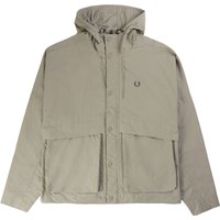 Fred Perry J Cropped Parka Jacket - Warm Grey