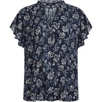 Weird Fish Lucetta Lenzing EcoVeroâ„¢ Printed Viscose Blouse Black Iris Size