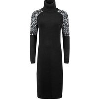 Weird Fish Ezzie Fair Isle Roll Neck Knitted Dress Black Size