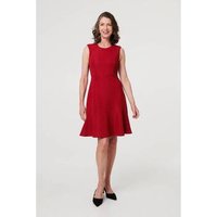 Izabel London Textured Sleeveless Short Skater Dress women's Dress in Red