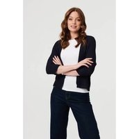 Izabel London Mesh Cropped Sleeve Open Cardigan women's Sweater in Marine