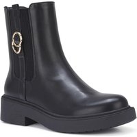 Truffle Collection Block Heel Chelsea Ankle Boot with Buckle women's Low Ankle Boots in Black