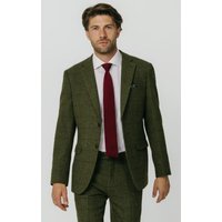 Green Windowpane Check Tweed Jacket