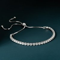 John Greed Signature Premium Sterling Silver CZ Slider Bracelet
