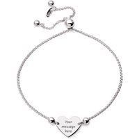 John Greed Signature Silver Plain Heart Beaded Slider Bracelet