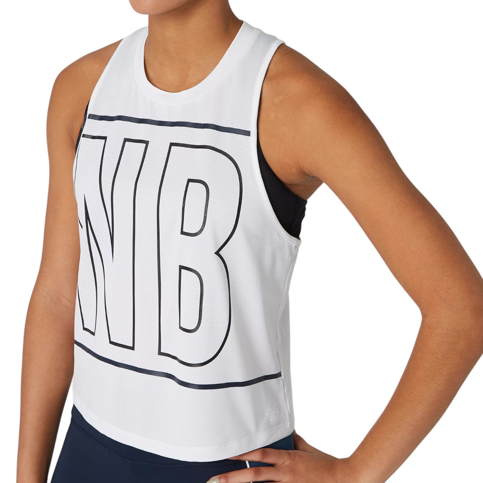New Balance Womens Printed Velocity Crop Tank Top