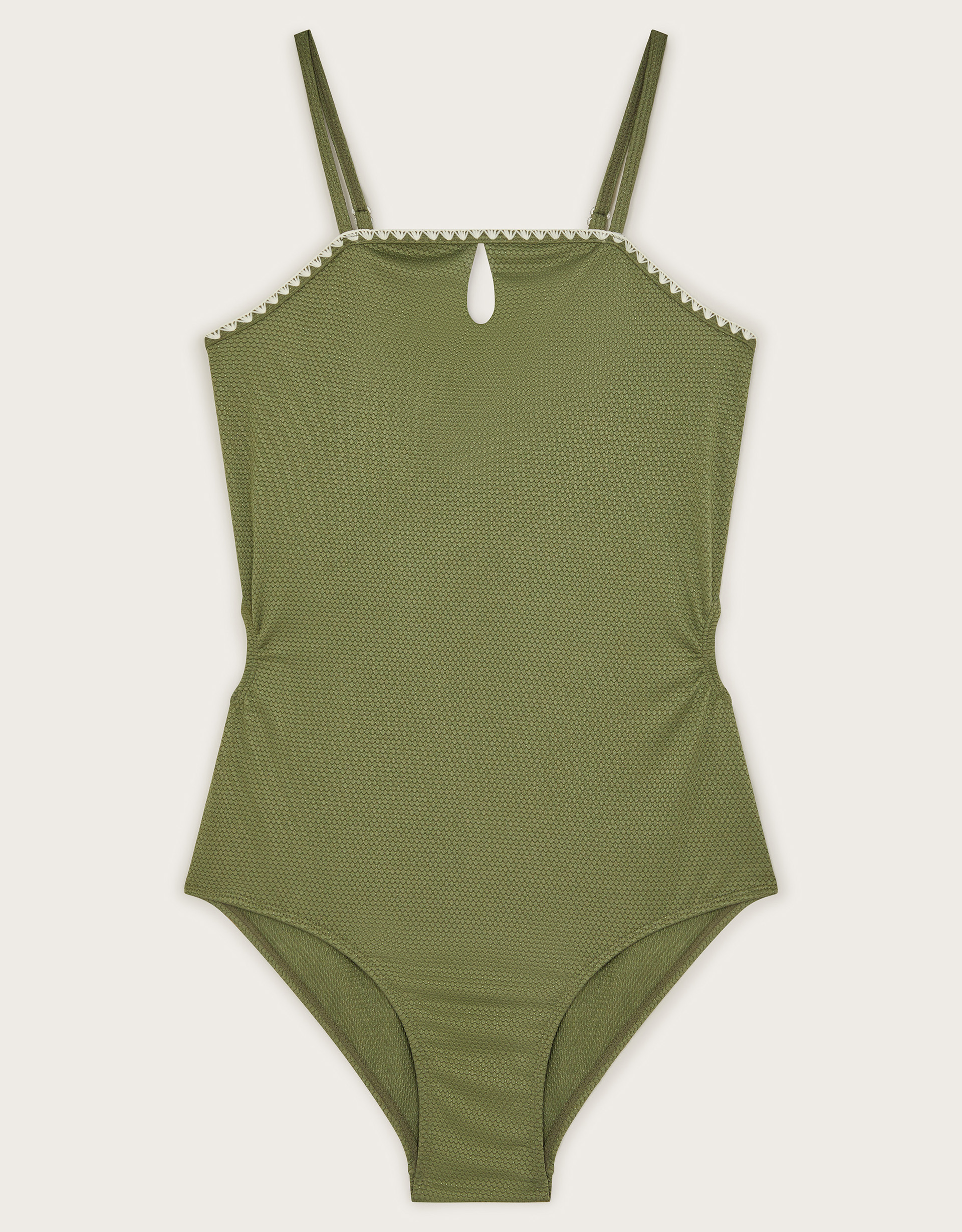 Texture Cut-Out Swimsuit Green