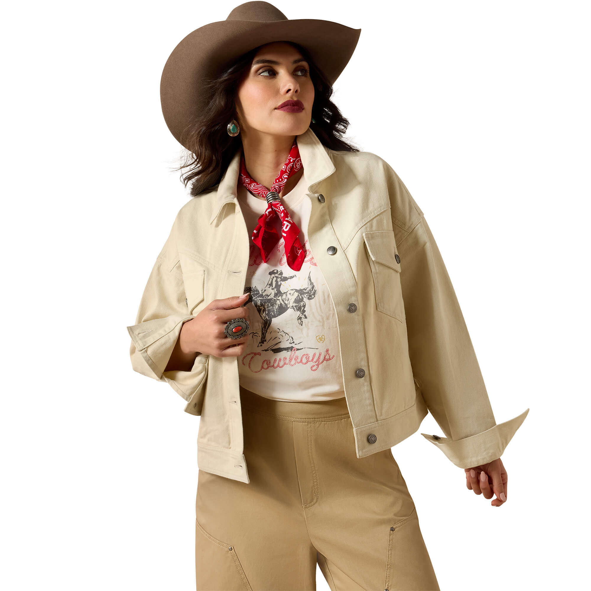 Women's Solar Cotton Twill Jacket Long Sleeve in Summer Sand, Size X-Small, by Ariat