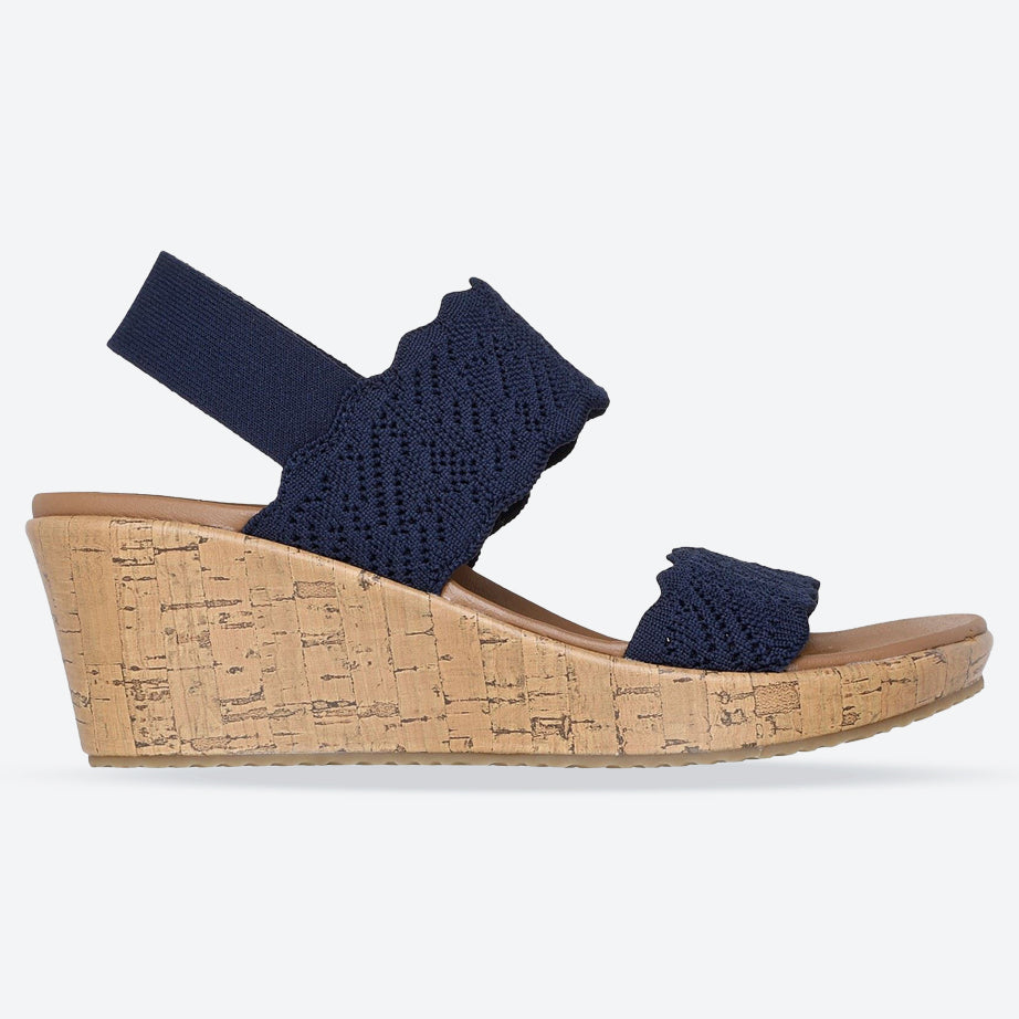 Women's Wide Fit Skechers Everlee Timeless Touch Sandals, Navy E