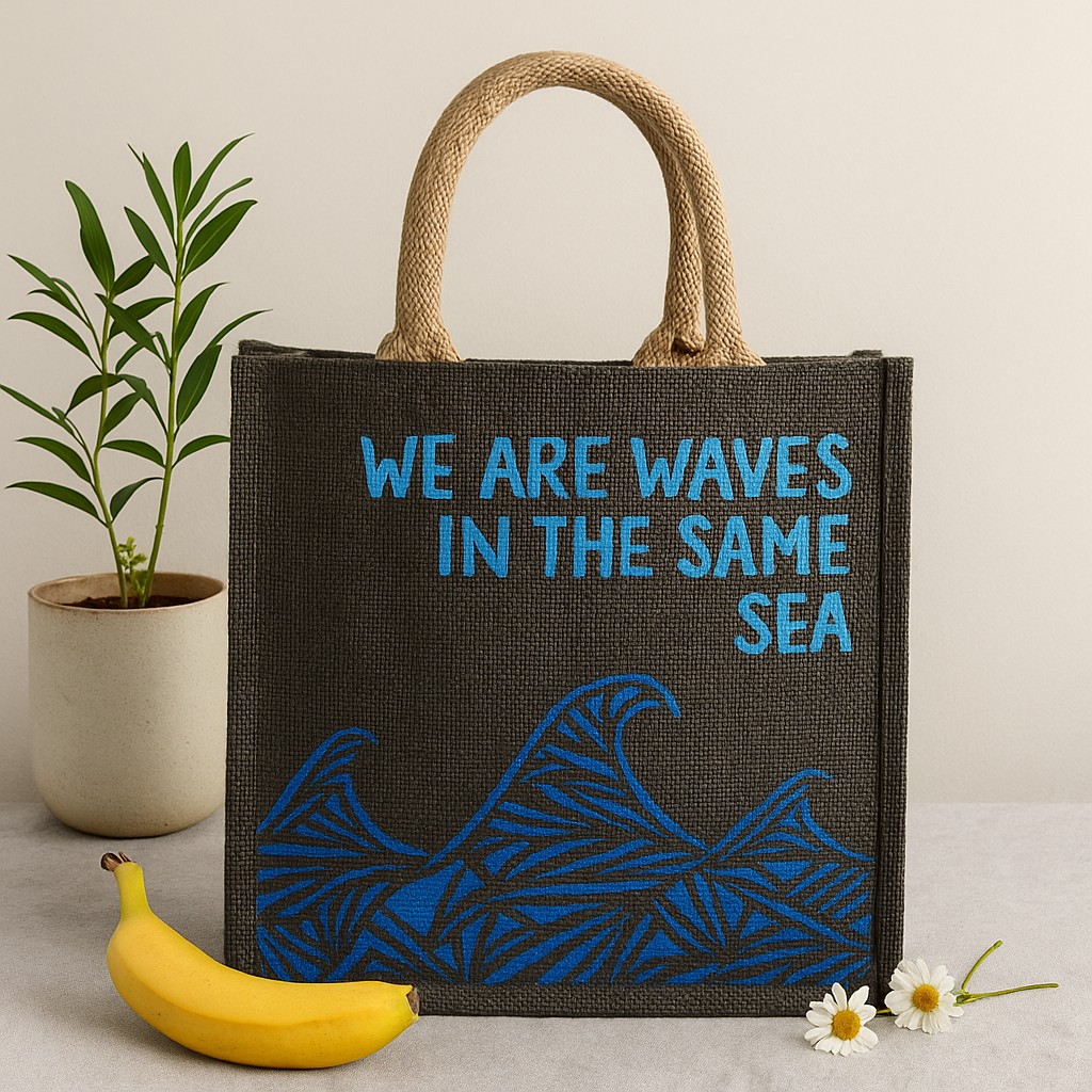 Jute Tote Bag Grey x