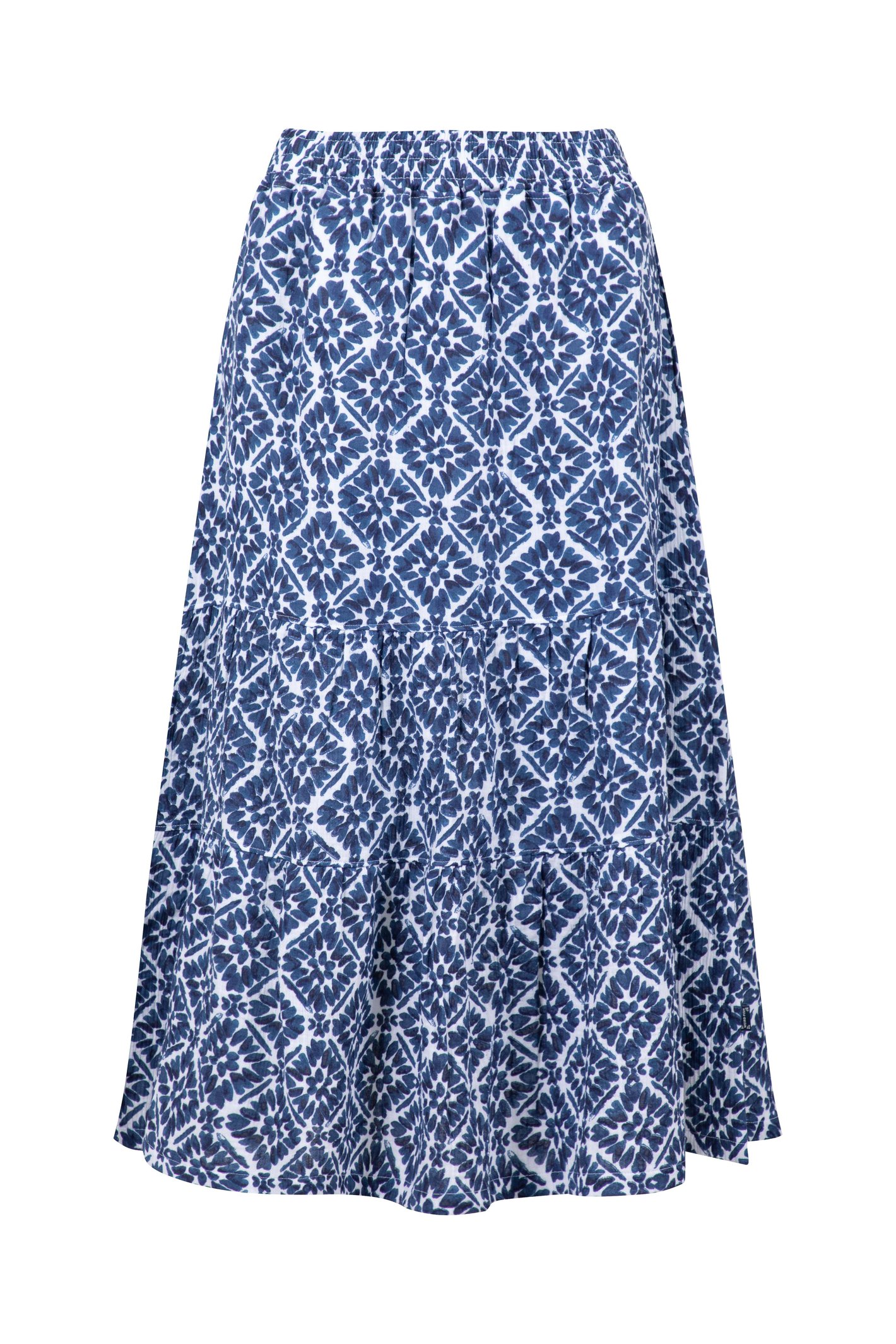 Weird Fish Harini Double Cloth Printed Midi Skirt Twilight Size