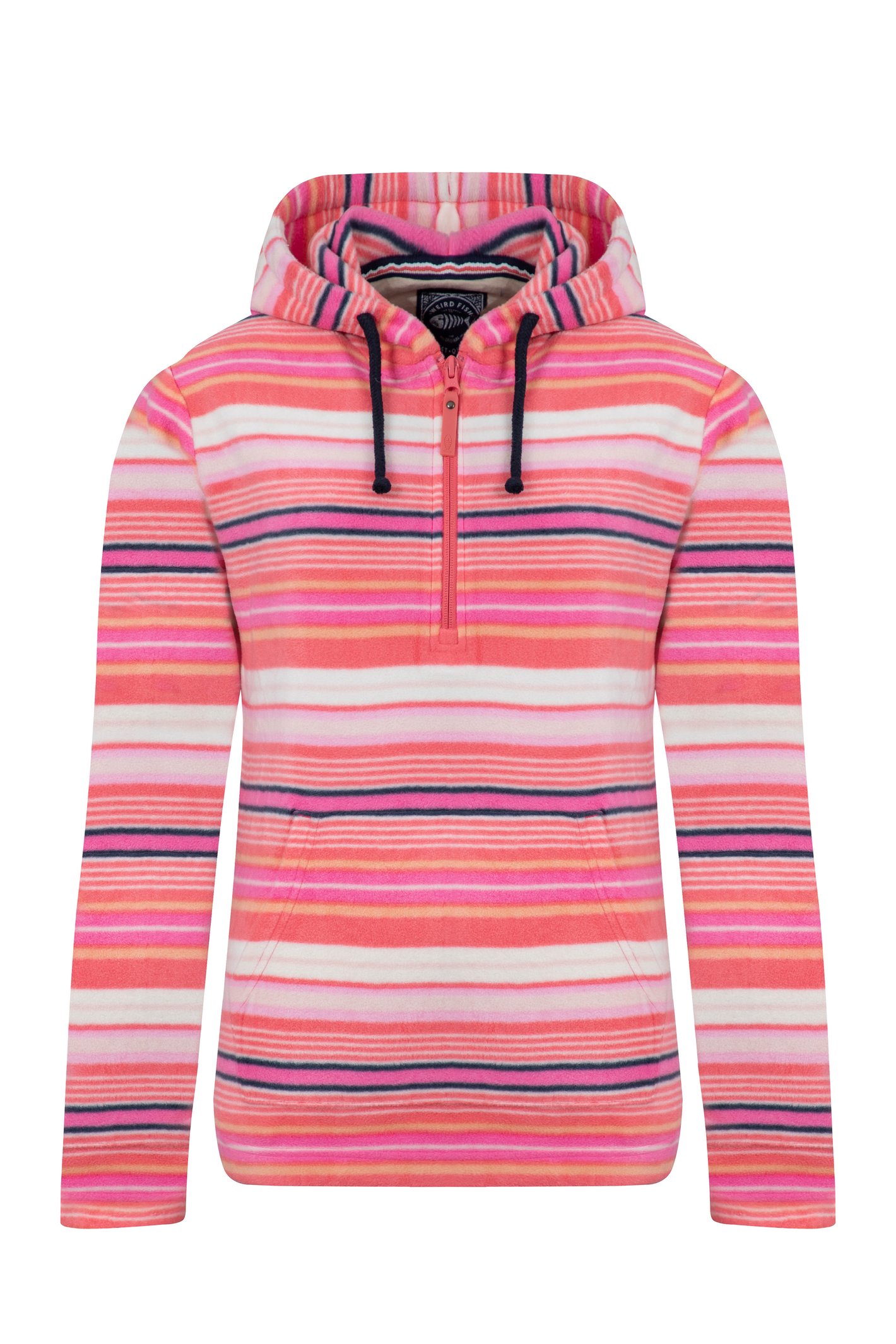 Weird Fish Lana Zip Printed Micro Fleece Hoodie Peony Size