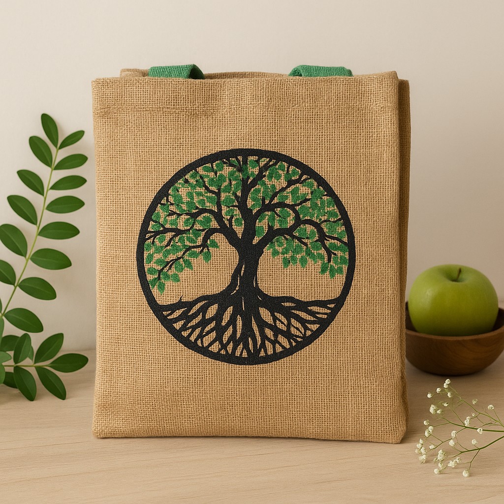 Jute Tote Bag Tree of Life, Mystic Designs